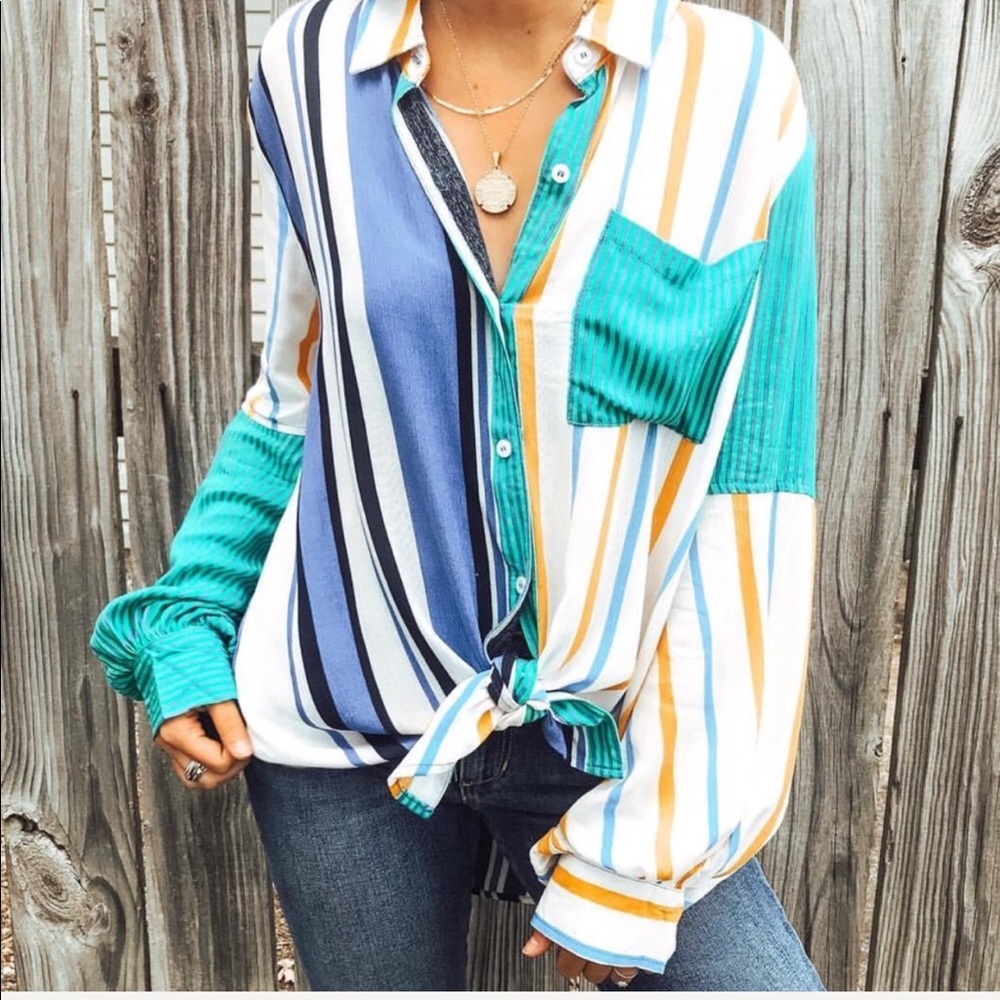 Striped button down!
